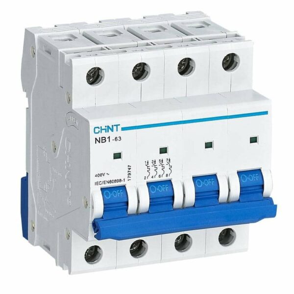 Interruttore Magnetotermico Chint Nb1 63 4p 10a 6ka C 4 Moduli 180391